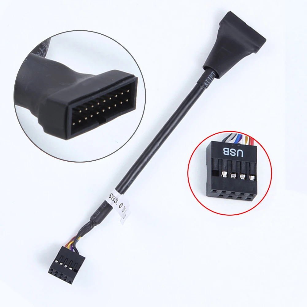 USB 2.0 9 Pin Male to Motherboard 3.0 20 Female Converter Adapter Cable |