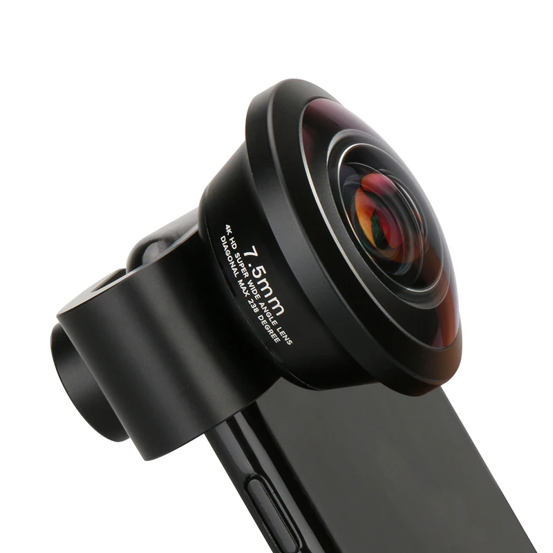 

SQPP Pholes 238 Degree Fisheye Hd Lens 0.2X Wide Angle Lens For Iphone X 7 6 Huawei Xiaomi 4K Hd Clip-On Camera Phone Lens