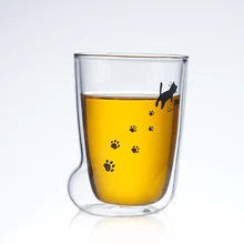 Креативный милый кот лапы стеклянная кружка для кофе в офисе кружка, стакан персональный для завтрака молоко фарфоровая чашка подарок D