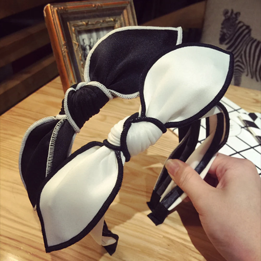 

Black White Hairbands Bowknot Headband Twist Knot Women Hair Head Hoop Bands Accessories Fashion Bow Girls Head Headwear Striped