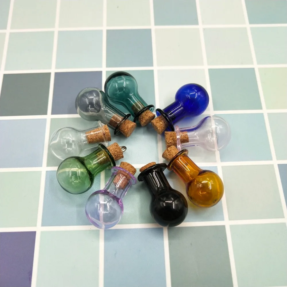 500pcs/lot Bulb Shape Mini Glass Bottles Jars Cork Wish Note Craft Pendant Empty Tiny Clear Wishing Message | Дом и сад
