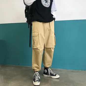 

Spring New Tooling Wind Pants Men Fashion Solid Color Casual Overalls Man Streetwear Trend Wild Hip Hop Loose Joggers Sweatpants