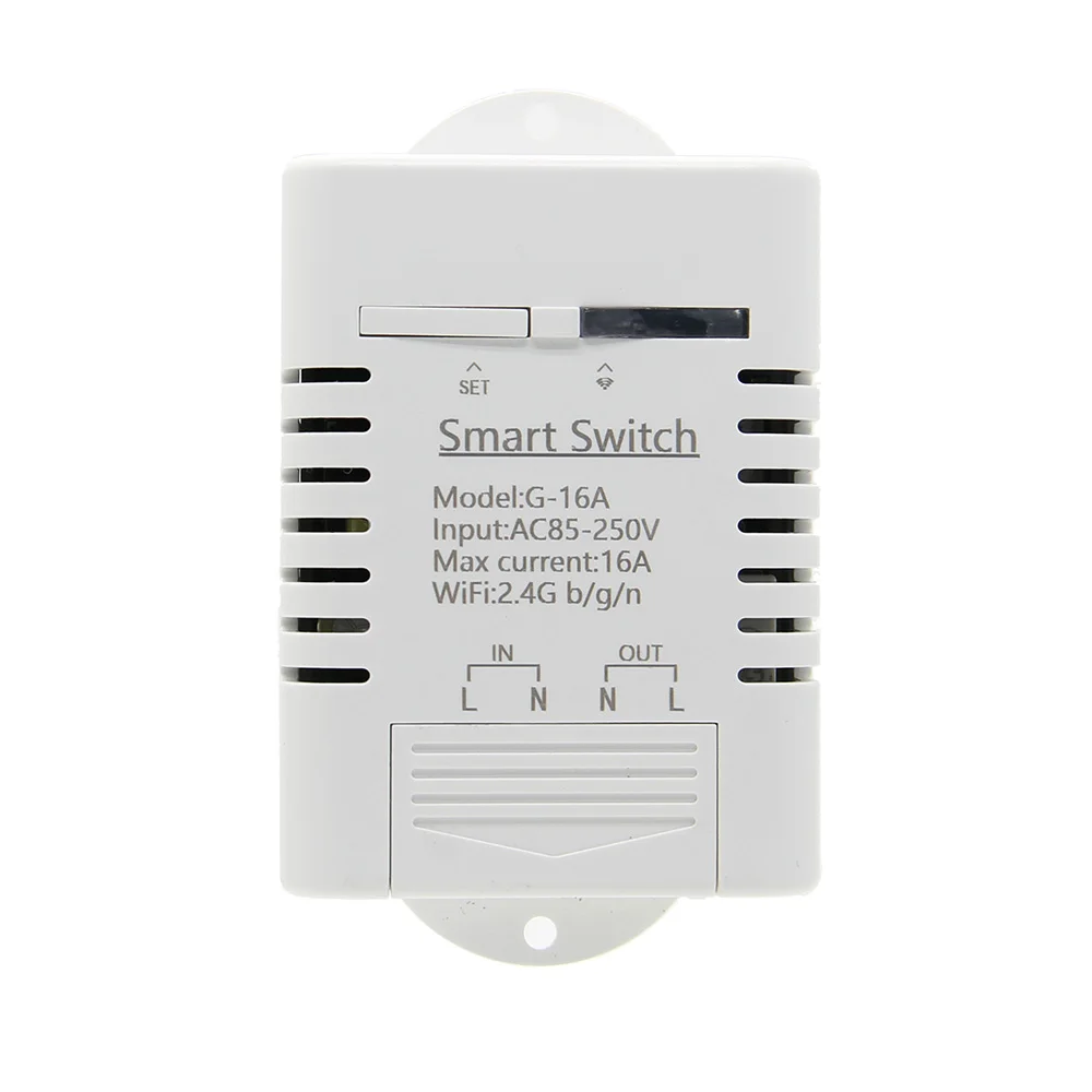 

Single Channel AC 85V-250V 16A Wifi Switch Timing Delay Remote Control Wireless Smart Relay Switch Module + Case for Smart Home