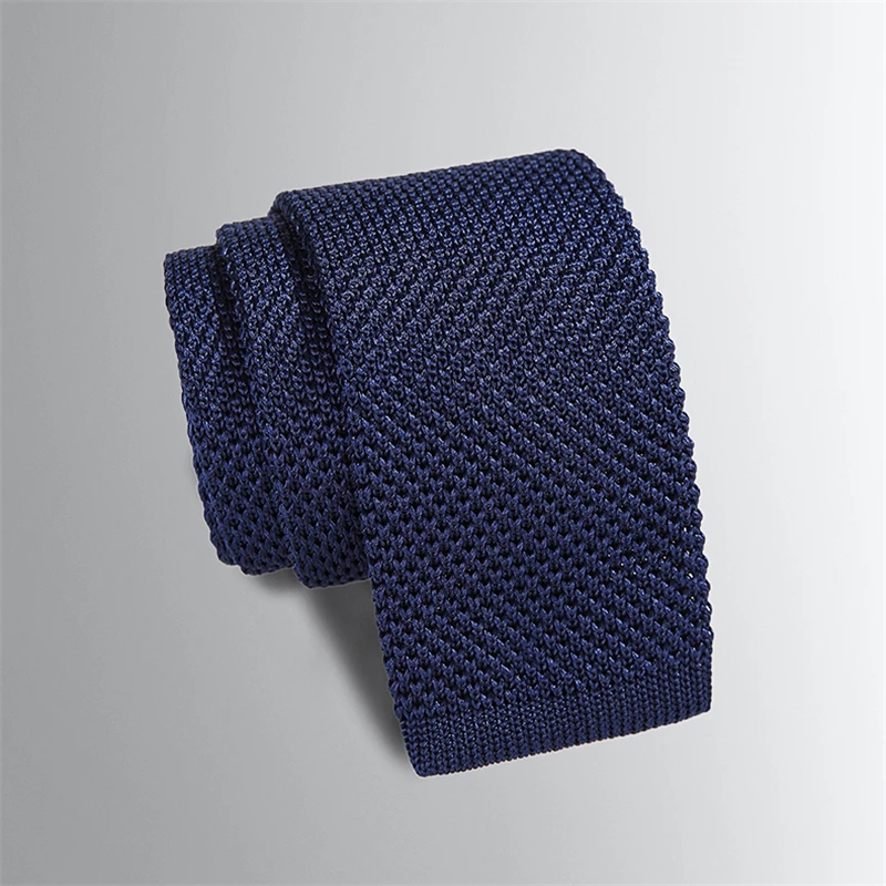 

Navy Mens Slim Tie Knit Ties for Men Burgundy Wool Skinny Necktie