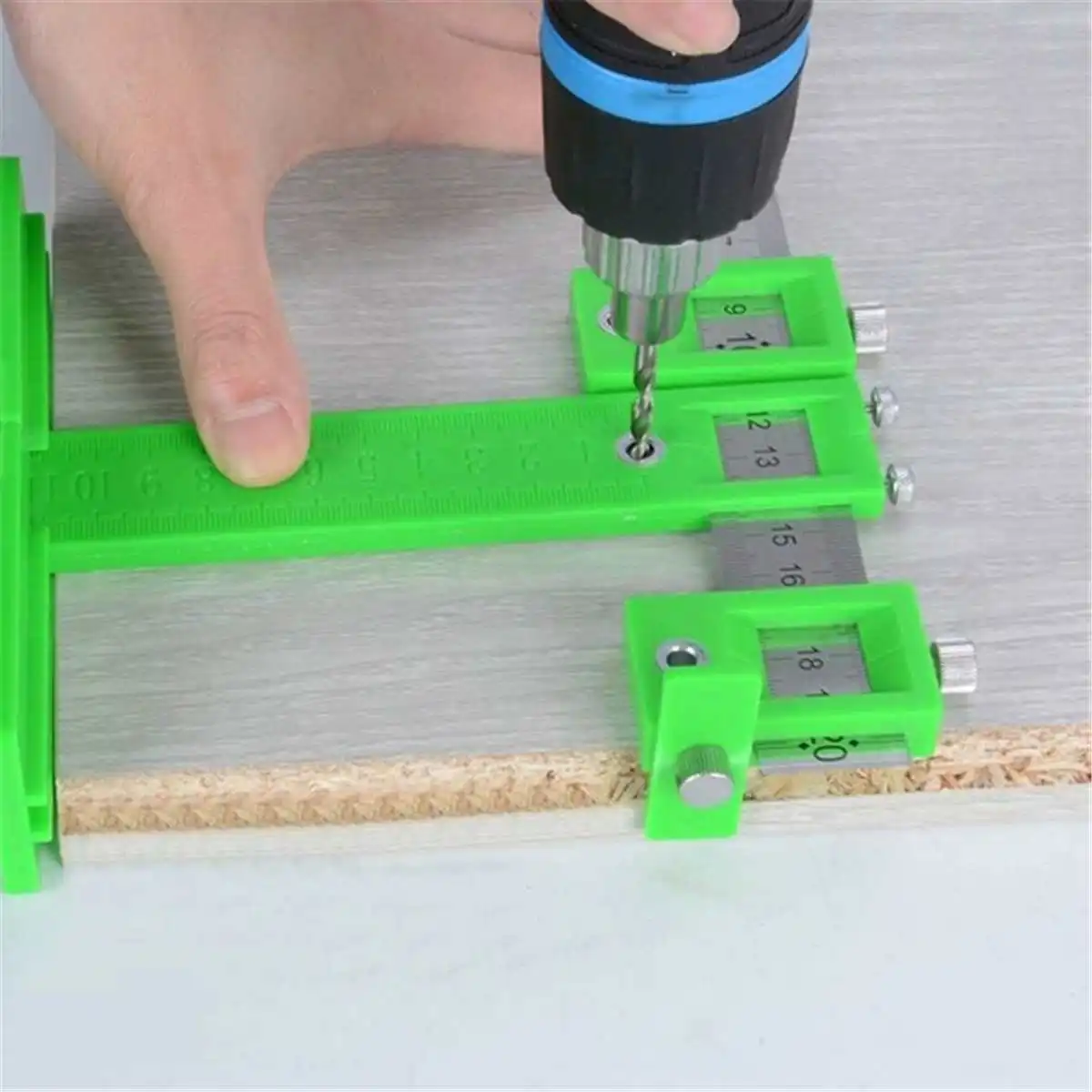 

Multi-function Drill Punch Locator Adjustable Furniture Joinery Hand Tool Drilling Dowelling Hole Saw Locator Woodworking