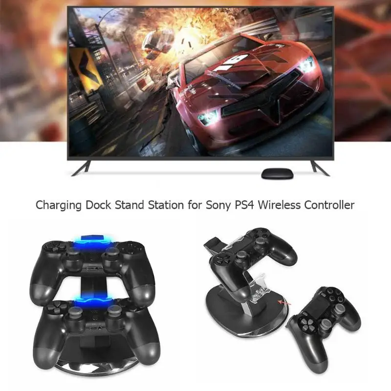 

Dual Controller Charger Dock Station USB Fast Charging Stand Holder Bracket with Charging Indicator for PlayStation PS4 Hot