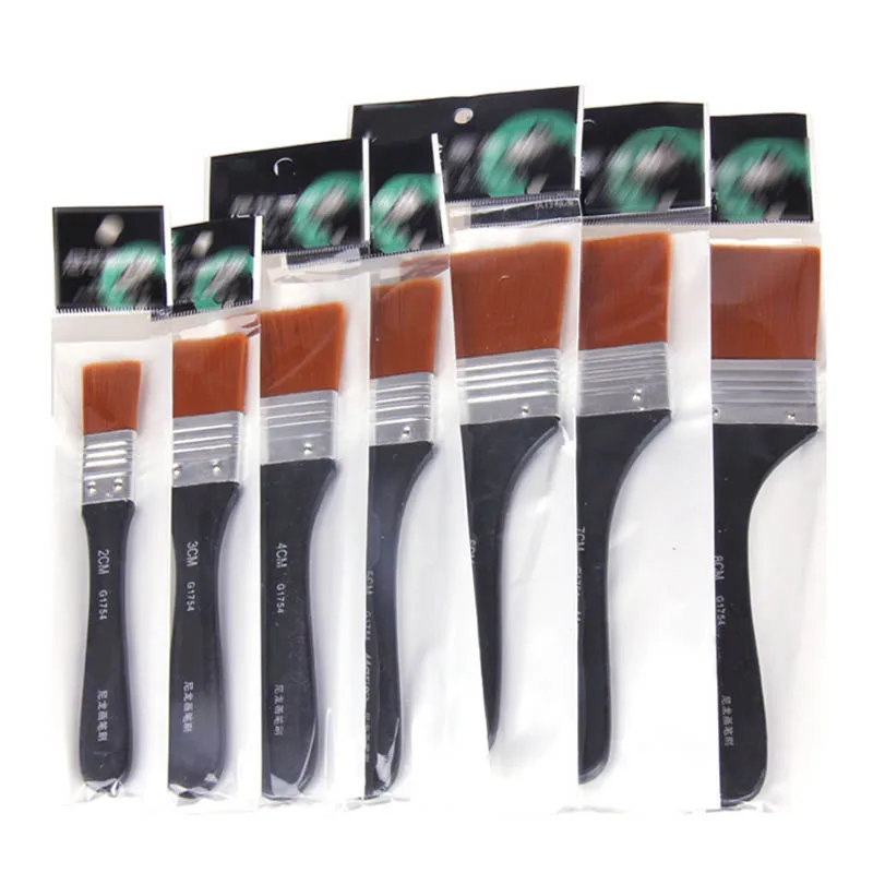 Wooden Acrylic Paint Brushes Nylon Oil Painting Brush Art Supplies Easy To Clean Art Paint 