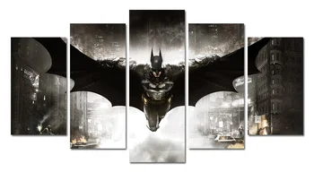 

5 panels Batman poster painting rectangle part free shipping wall canvas painting posters Batman digital image no frame