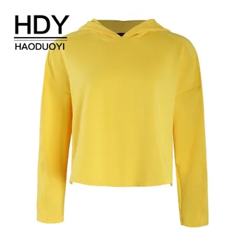 

HDY Haoduoyi 2019 Girl Simple Style Street Easy Short Jacket Long Sleeve Solid Color