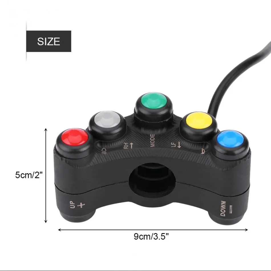 

22mm Handlebar Switch 12V Motorcycle Handlebar Switch Headlight Turn Fog Light Horn ON/OFF Start Kill Switch