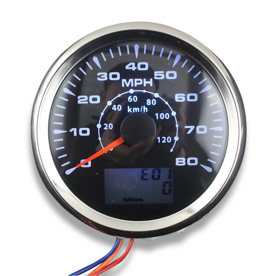 1pc 85mm GPS speedometer 8 Colors Backlight 0 80MPH LCD speed odometers
