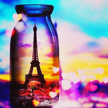 

50*50cm New full diamond painting bottle in the tower 5D point drill cross stitch oil canvas frameless manual