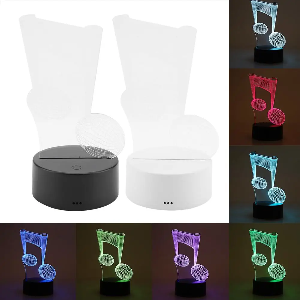 

LED Seven-color Night Light Lamp With USB Chargeable 4.5V 3W ABS Base Touch Switch Acrylic Panel Night Light For Bedroom Gift