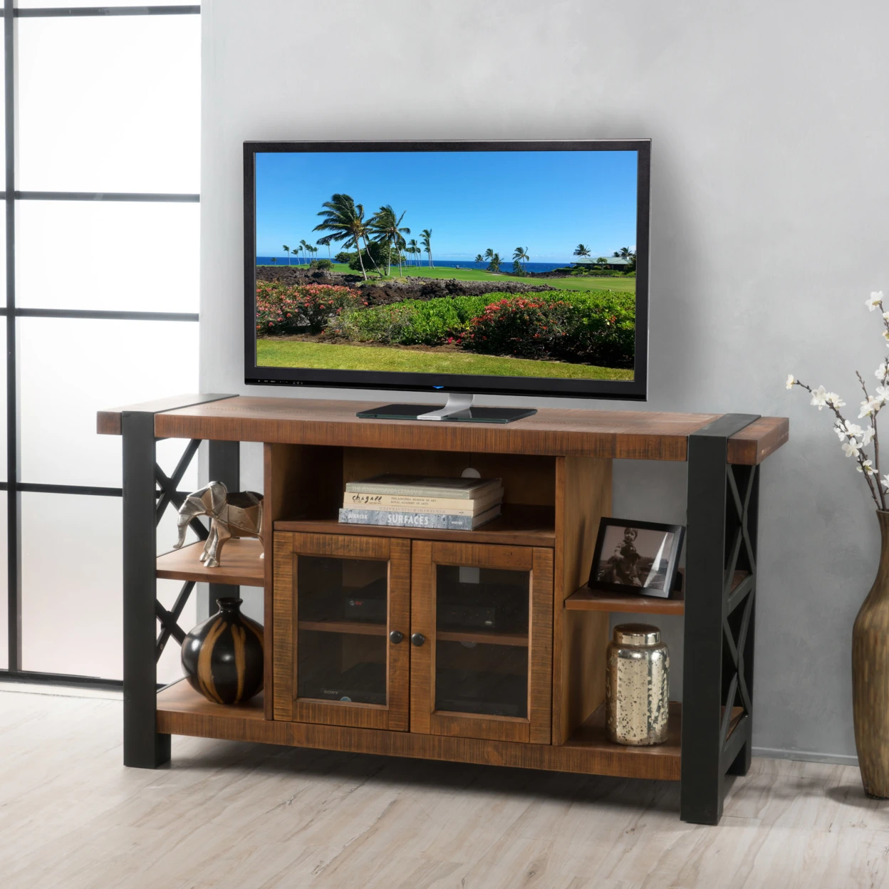 Breeden Natural Wood TV Console with TV Stands from