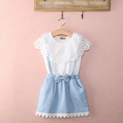 Платье для новорожденных девочек из 2 предметов джинсовое платье на бретелях комплект одежды