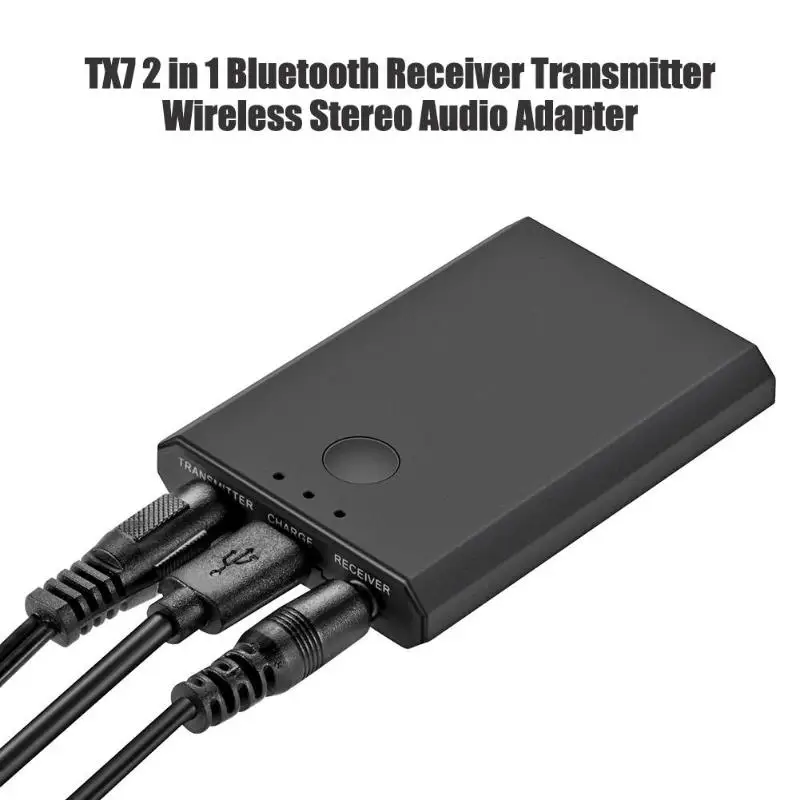

TX7 2 in 1 Bluetooth 4.2 Receiver Transmitter Wireless Stereo Audio Adapter Wireless Audio Adapter for TV Computer Set Top Box