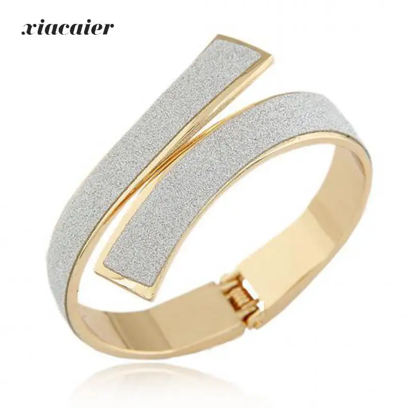 

xiacaier Bracelet Bangle Gold Color Wide Cuff Bracelets Bangles For Women Jewelry Silver Plated Bracelet Femme Pulseiras Bijoux
