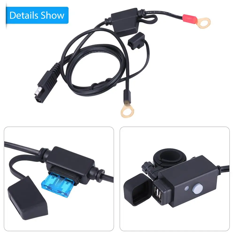 Универсальное зарядное устройство SAE для мотоцикла с двойным USB