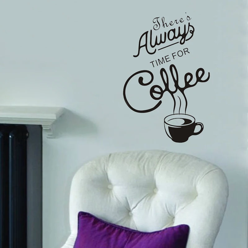 Single-piece Package Thereis Always Time For Coffee English Coffee Cup Cafe Kitchen Wall Sticker Home Decoration Accessories Single-piece Package Thereis Always Time For Coffee English Coffee Cup Cafe Kitchen Wall Sticker Home Decoration Accessories