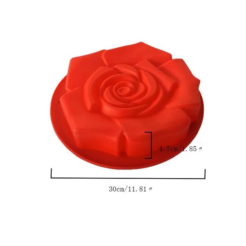 Big Rose Flower Baking Tray Silicone Cake Mold 29*29cm Big Silicone Form Large Bakery Baking Dish Bakeware Toast Bread Mold