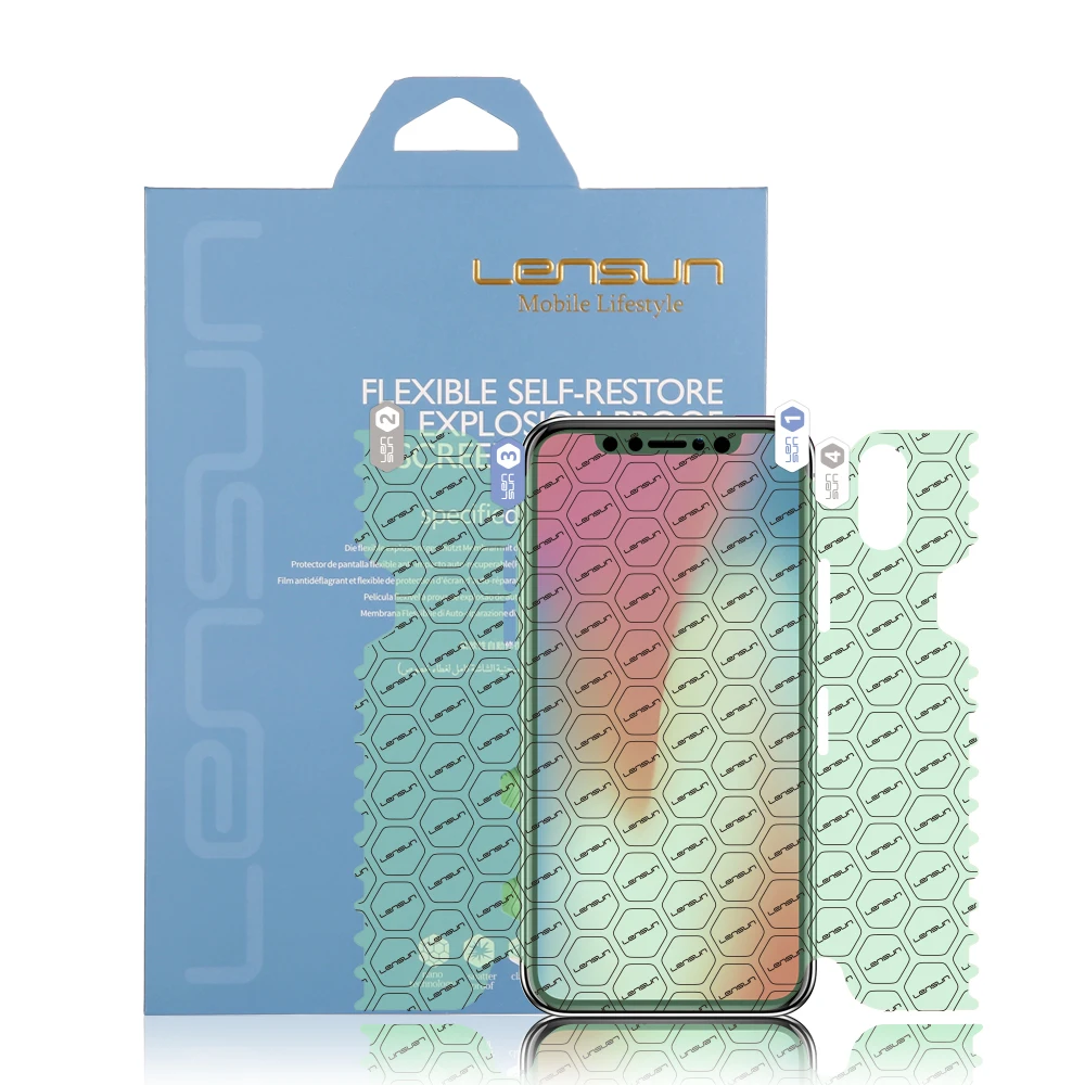 

LENSUN Nano Flexible Self-Restore Full Cover Protective Film For iPhone X Screen Protector