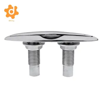 

High Polished 6'' Premium 316 Stainless Steel Marine Boat Pull Up / Pop Up Rope Cleat Mooring Deck Hardware polished surface