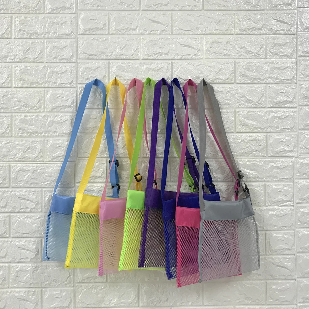 

Summer Kids Mesh Bag Portable Kids Sand Shell Collection Holder Children Sandpit Toys Storage Bag Sling Folding Beach Tote Pouch