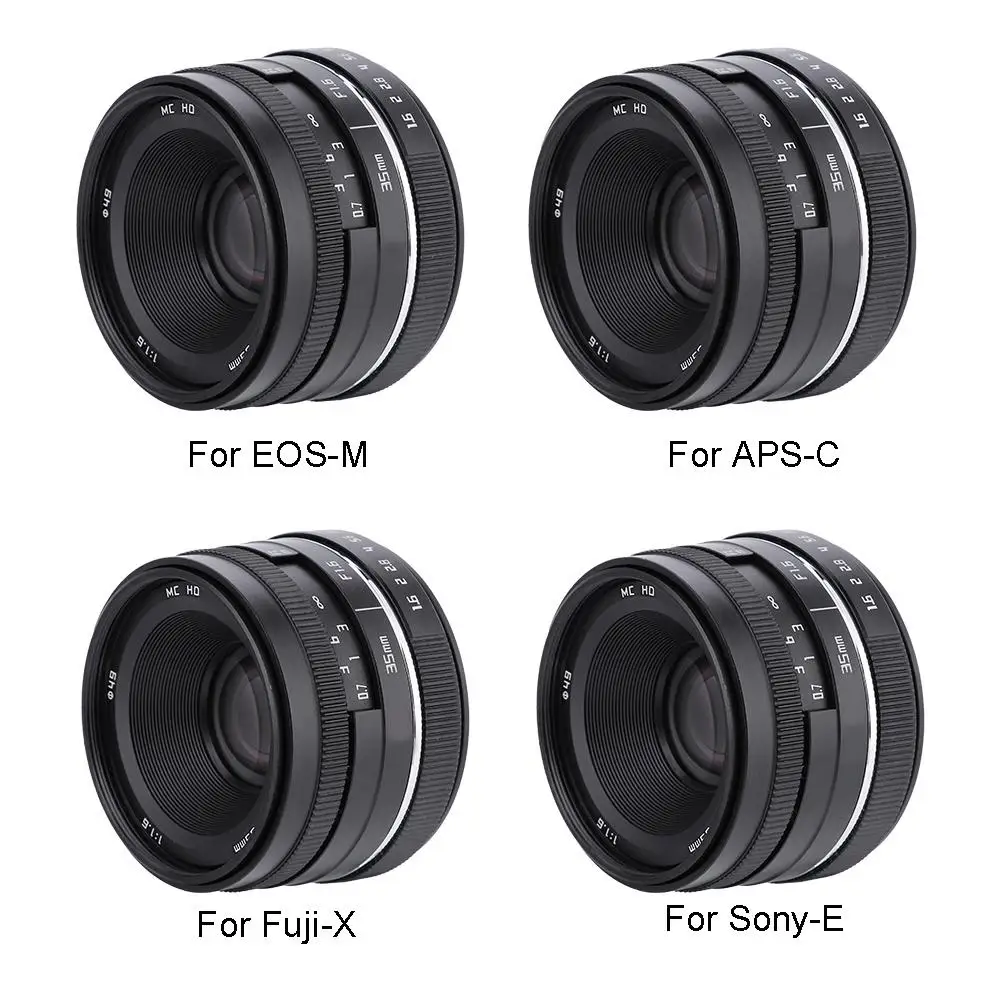 

35mm F1.6 Manual APS-C Mirrorless Prime Camera Lens Manual Focus for EOS-M, for Sony-E for Fuji-X for M4/3 Hot Sale