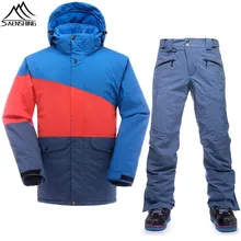 Saenshing, водонепроницаемый лыжный костюм, Мужская термальная лыжная куртка+ штаны для сноуборда, мужской комплект для катания на лыжах и сноуборде, зимний костюм