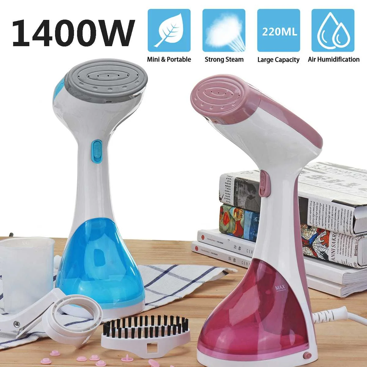 

Fast-Heat EU Plug Handheld Clothes Garment Steamer 1400W 220ml Portable Steam Iron Home Travel Ironing Disinfection Compact