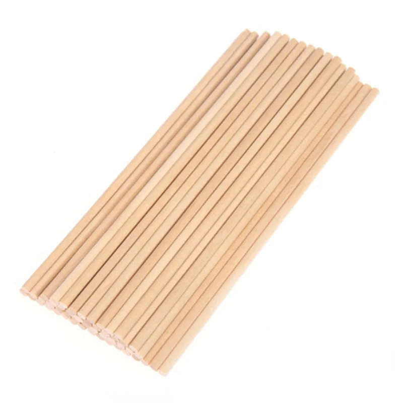 

50pcs 10/15/20*0.5cm Round Natural Wooden Lollipop Lolly Sticks Cake Dowel for DIY Food Craft Dream Catcher Net Evening Decor