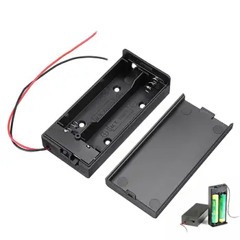 

LEORY 18650 Battery Box 2 slots Rechargeable Battery Holder Board with Switch for Batteries DIY kit Case