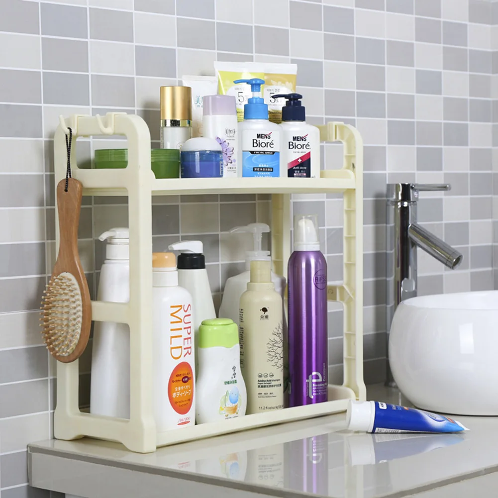 Bathroom Make Up Shelves Kitchen Spice Shelf Desktop Cosmetics Sundries Holder Storage Rack Table Space Saving Kitchen Organizer
