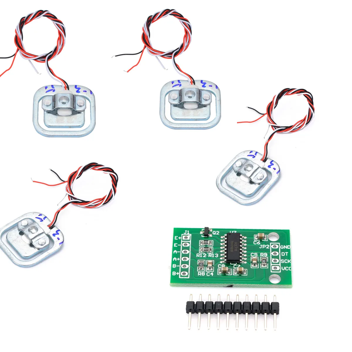 

4PCS 50kg Body Load Cell Weighing Sensor Resistance Strain Half-bridge Total Weight Scales Sensor + HX711 AD Module Measurement