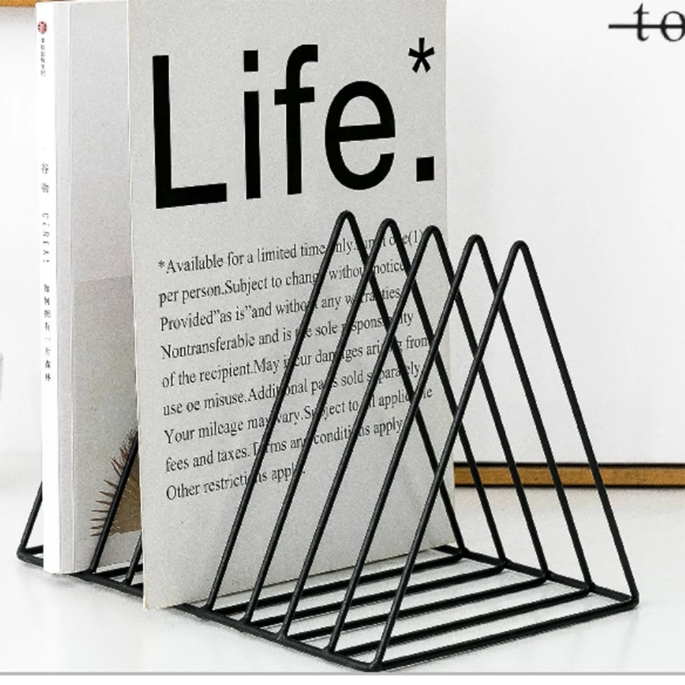 مثلث منظم الملفات سلك جمع 9 القسم سطح المكتب تخزين الحديد رف رف حامل المجلات ل مكتب المنزل الديكور