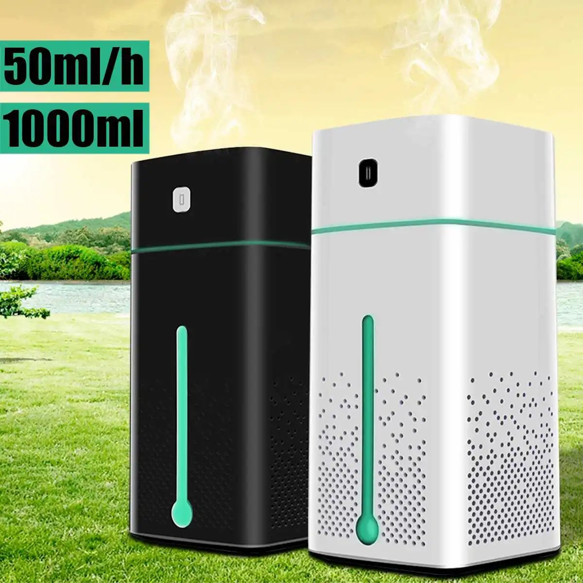 

7 Color LED Air Purifier Essential Aromas Oil Diffuser Night Light Purifier Office Home Ultrasonic Air Purifiers USB Changing