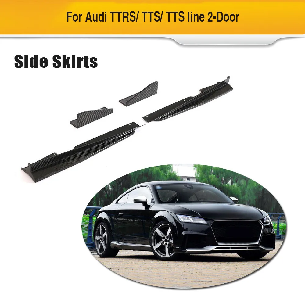 

Side Bumper Lip Splitter For Audi TTS TTRS TTS Line 2015-2018 Carbon Fiber Side Skirts Bumper Splitter Apron 4pcs/set