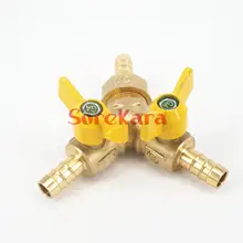 10 мм 12 мм шланга y-образный латунный запорный шаровой клапан для топлива, воздуха, Газа