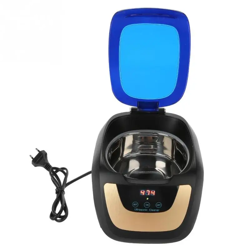 Limpiador ultrasónico con pantalla LED, limpiador ultrasónico de 750ml y 50W para joyería y pedicura, utensilios de limpieza para uñas, enchufe europeo de 220V