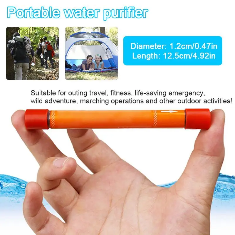 

Straw Water Filter for Camping Backpacking Running Travel Emergency Preparedness Mini Portable