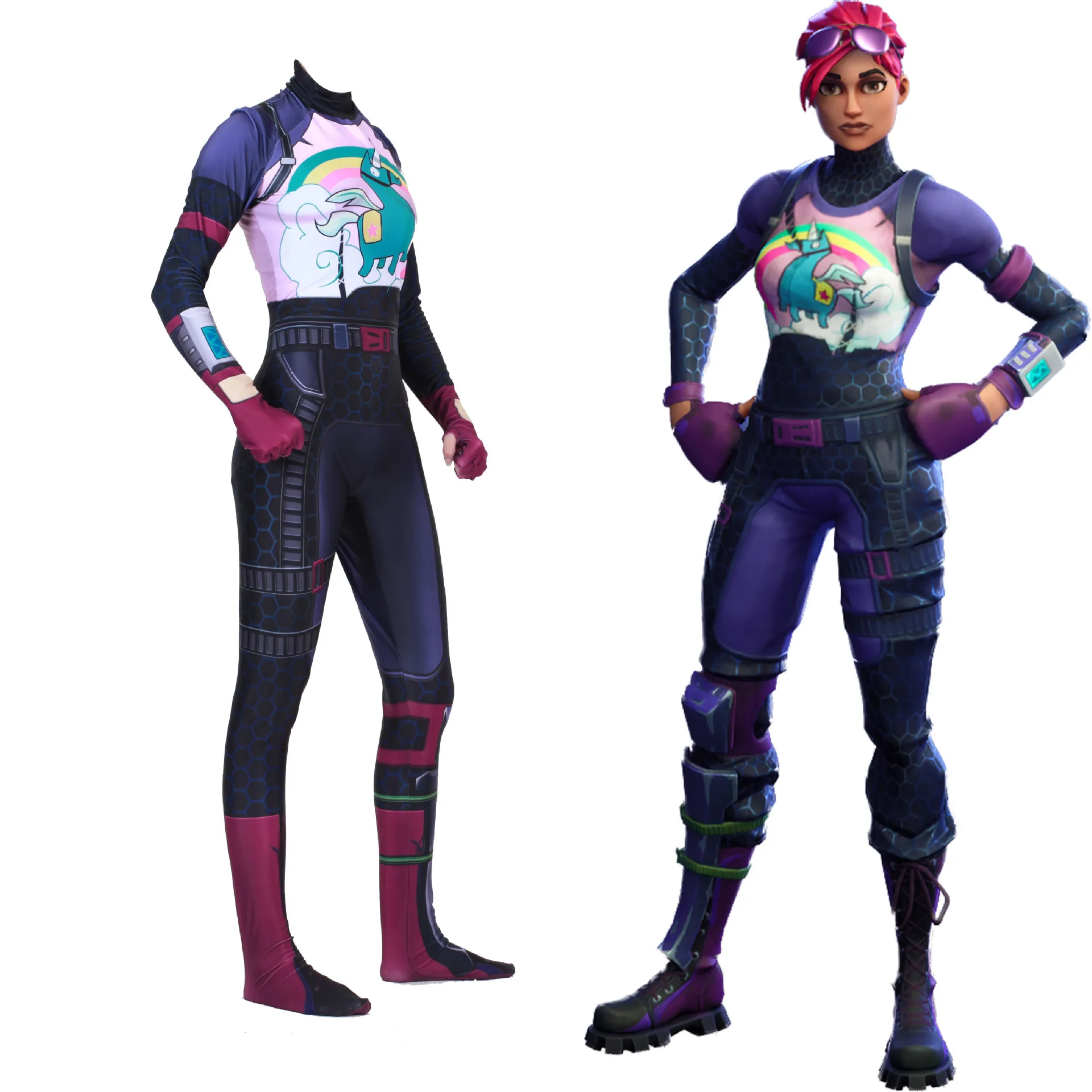 

Fort of Night Bombers Brite bommber Cosplay Costume Jumpsuit Zentai Halloween Clothing for women