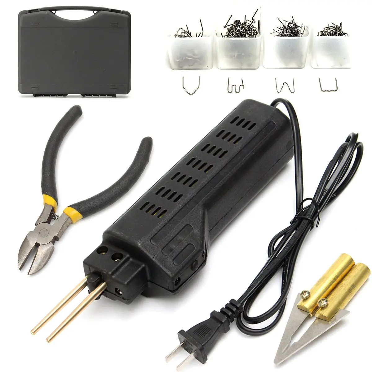 

Hot Sale Us Plug New 220-250V Stapler Car Bumper Plastic Welding Torch Fairing Auto Body Tool Welder Machine 0.6/0.8Mm + 200 S