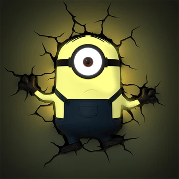 

BOB Kevin Minions Cartoon LED 3D Wall Lamps Night Lights Children Room Wall Light Corridor Children Gifts Decor Hanging Lights