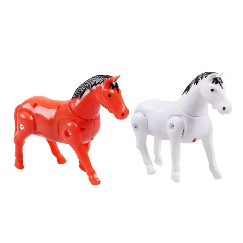 

Plastic Electric Rotating Horse Toy Set Walking Around Pile Horse Children Toys Gift Electronic Toys Random Color