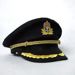 2019 шляпы моряк, капитан шляпа черно-белая униформа Костюмированная вечеринка косплей для выступлений на сцене плоская темно-синяя Военная