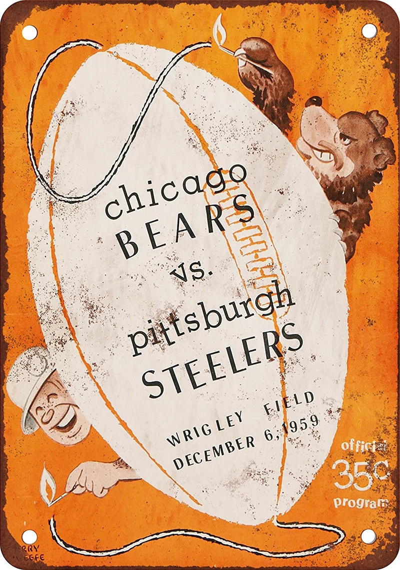 Винтажный домашний декор Chicago Bears Бар Декор винтажный металлический знак