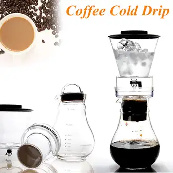 

Glass Cold Ice Water Drip Coffee Maker Brew Pot Dripper Coffeemaker 800Ml