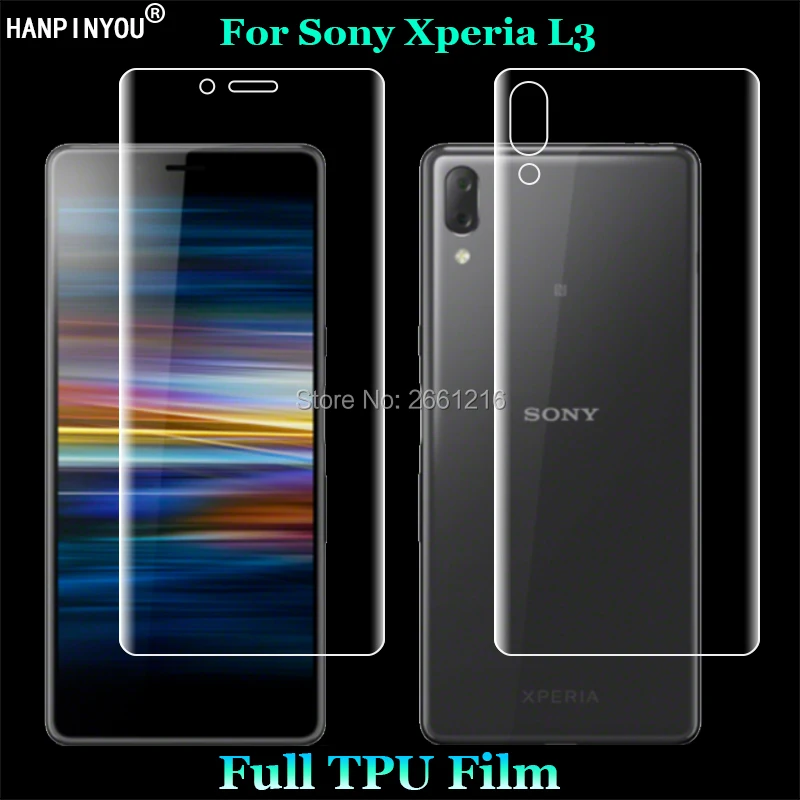 

For Sony Xperia L3 5.7" 2 Pcs = Front + Back Slim Full Cover Soft TPU Film Explosion-proof Screen Protector (Not Tempered Glass)