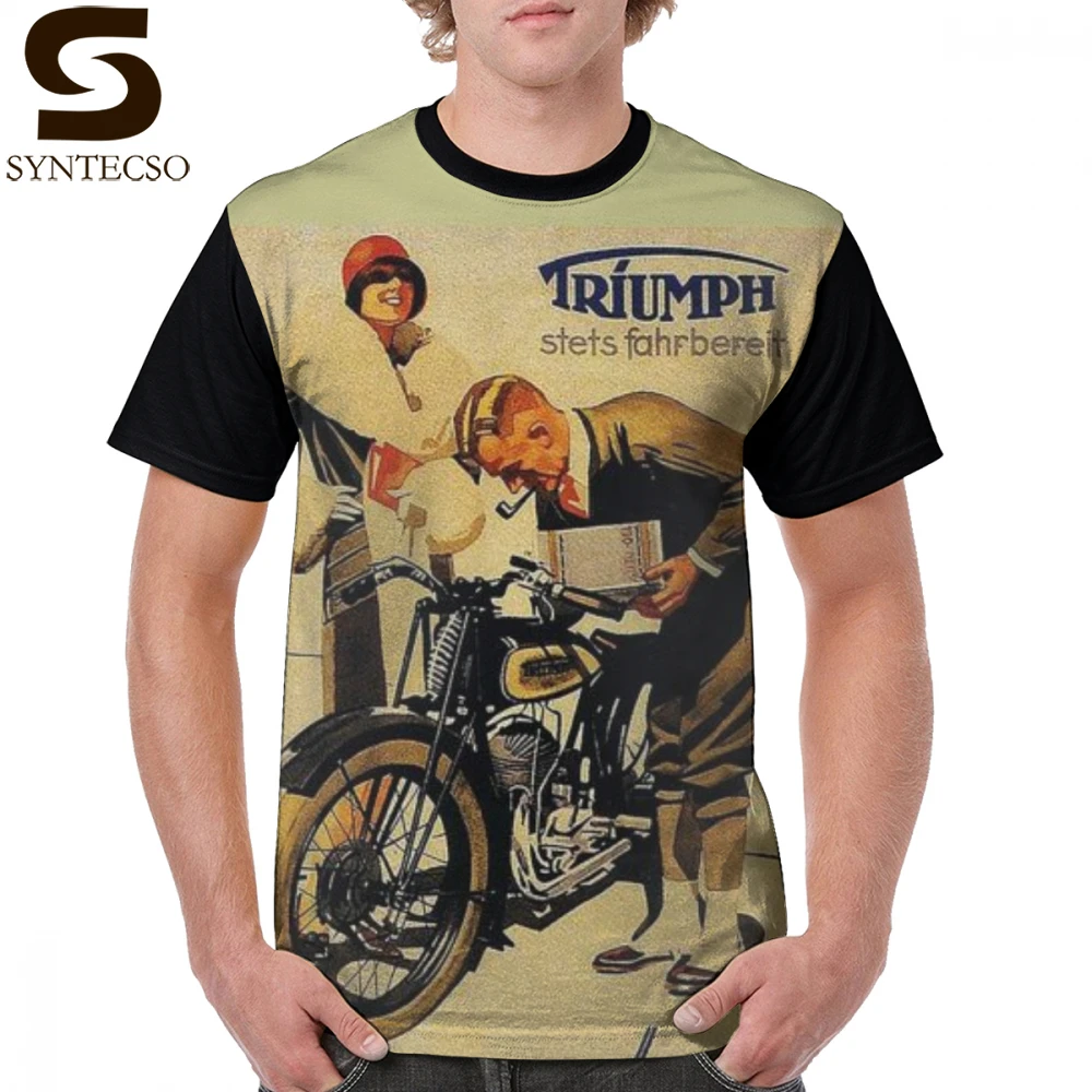 

Triumph Motorcycle T Shirt Triumph Motorcycles Nurembergvintage Ad T-Shirt 100 Cotton Funny Graphic Tee Shirt Basic Print Tshirt