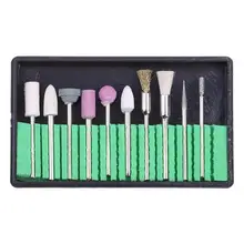 10 шт. пилочка для дизайна ногтей сверла шлифовальные головки Металлический Набор инструментов для дизайна ногтей аксессуары маникюр с полировкой инструменты для УФ гель-лака